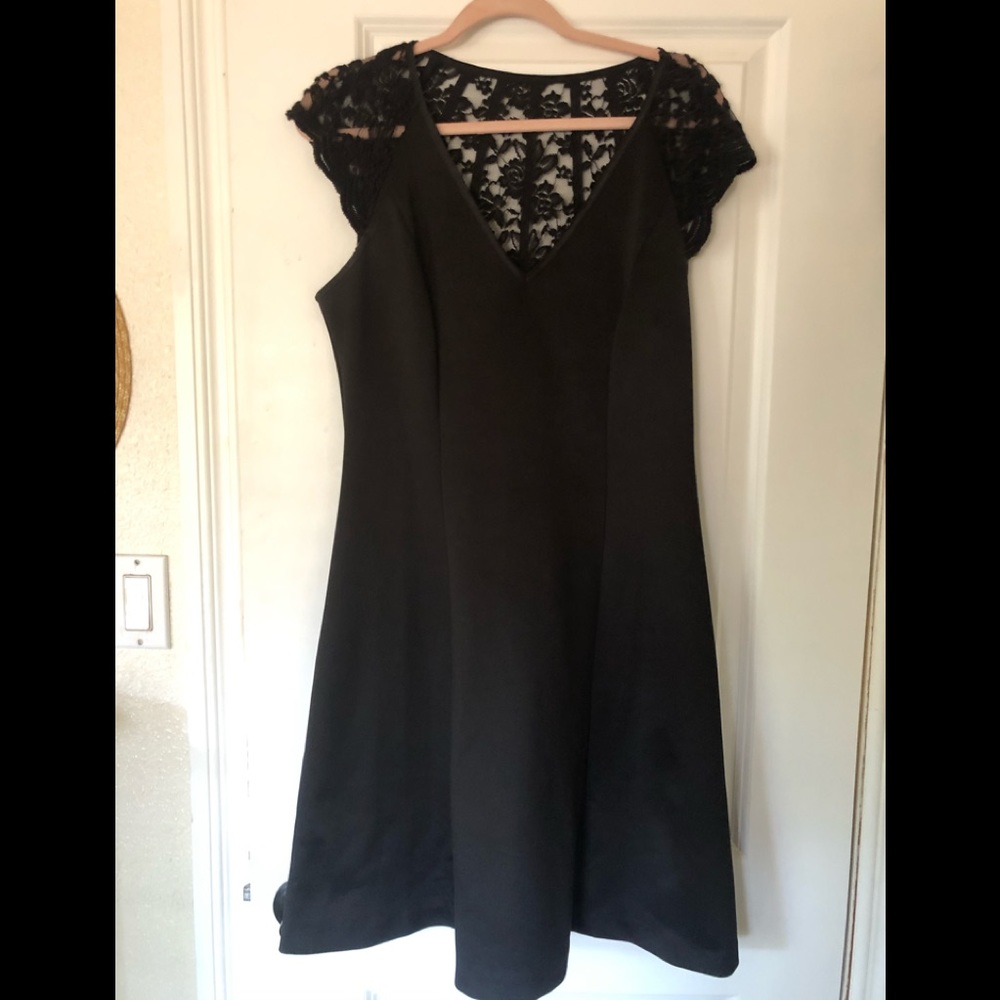 Black A Line Lace Back Dress Size 12